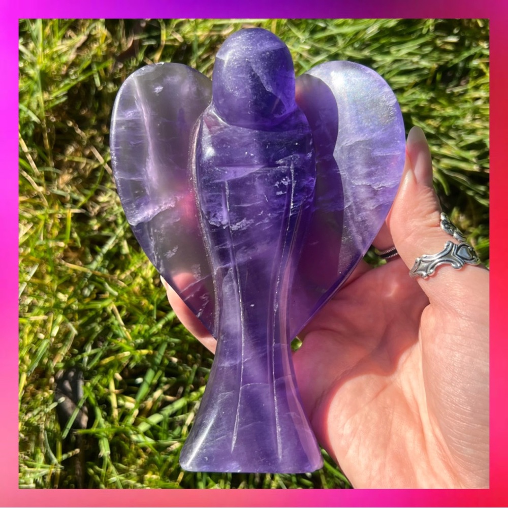 Purple Fluorite Angel Crystal